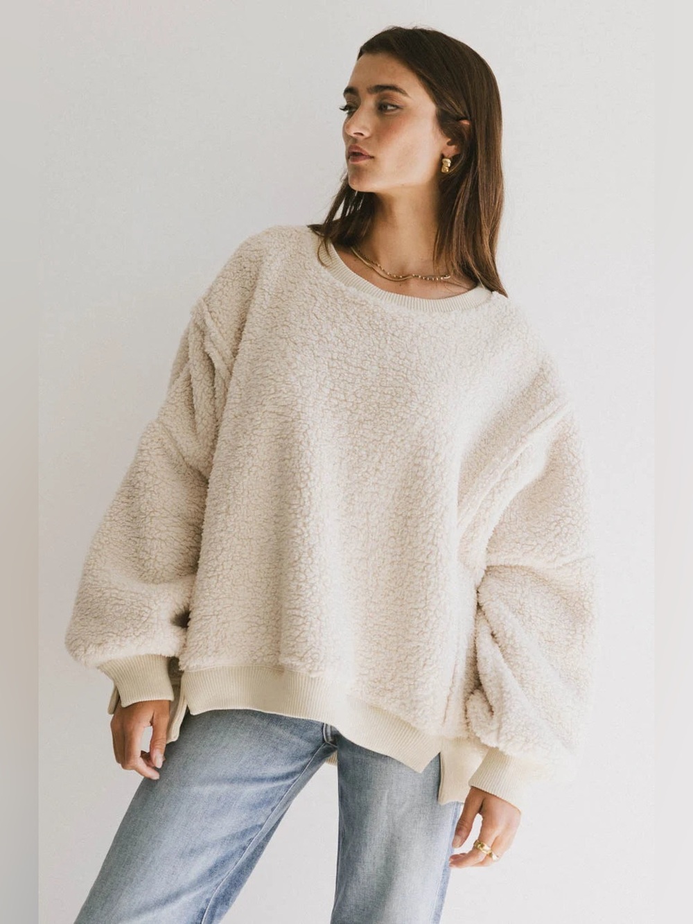 Böhme Lola Oversized Sherpa Teddy Pullover Sweater S